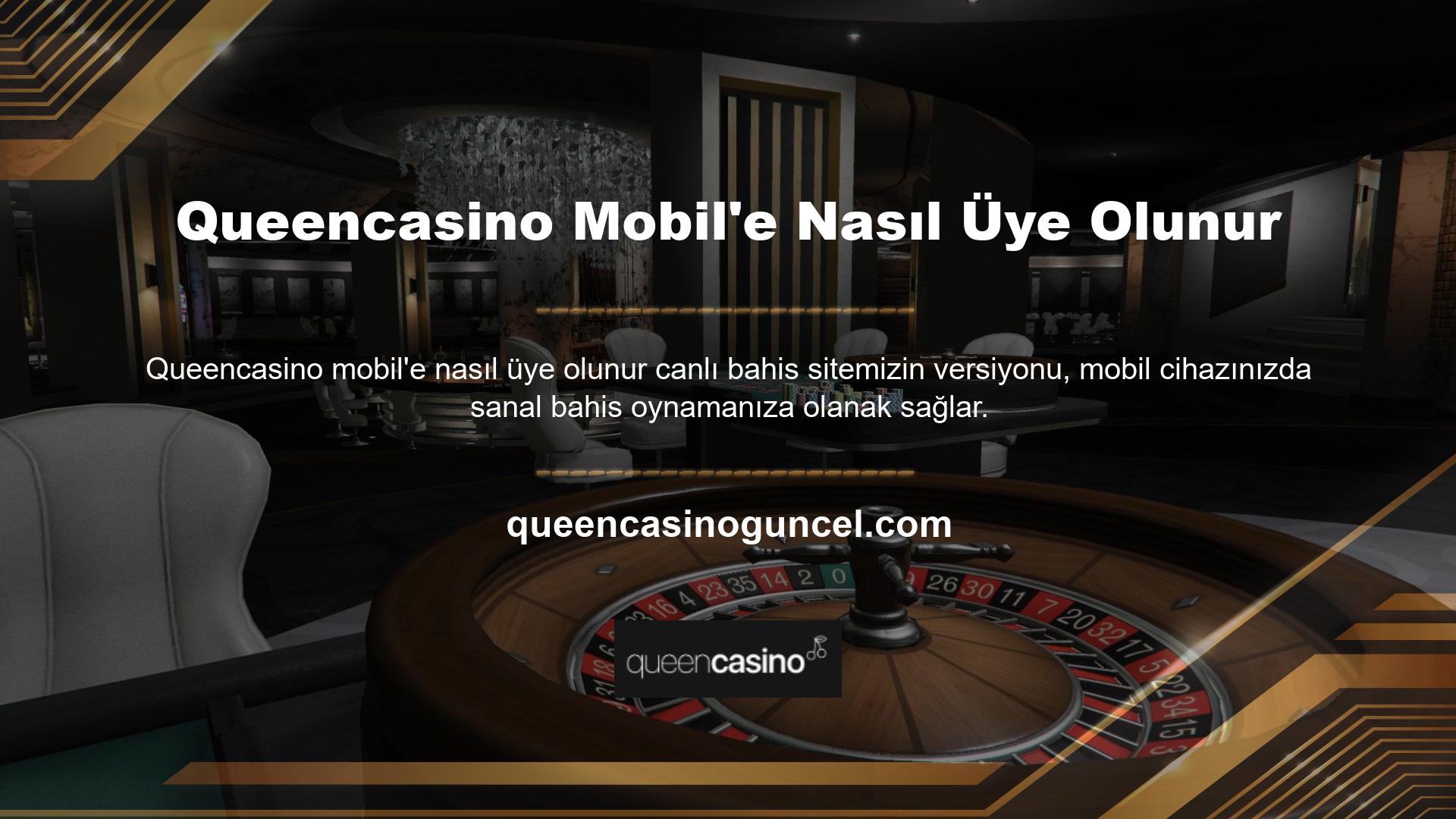 Queencasino Mobile giriş yapmak için tarayıcınıza mevcut web sitesi adresini girin