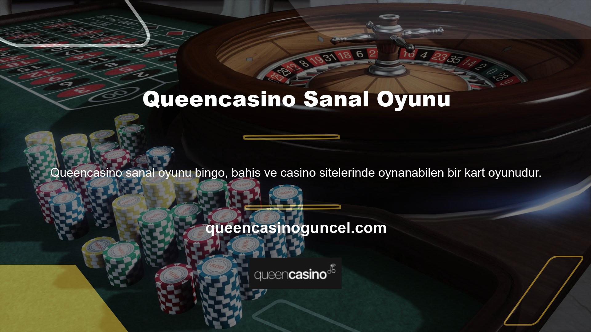 Queencasino sanal oyununda kartlar alınır ve oyunculara kart verilir