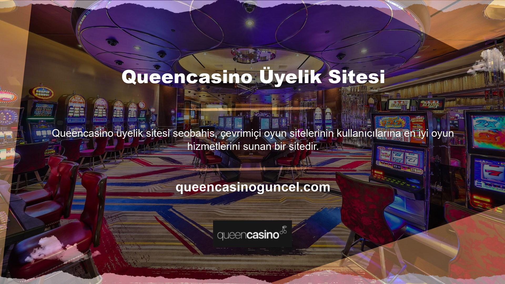 Queencasino, çevrimiçi oyun oynayan kişiler için birinci sınıf oyun çözümleri sunan bir web sitesidir